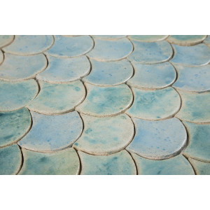 Fish Scale - "Turquoise in Mist" tile set from the "Water" series