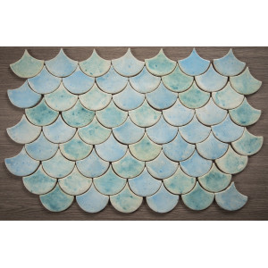 Fish Scale - "Turquoise in Mist" tile set from the "Water" series
