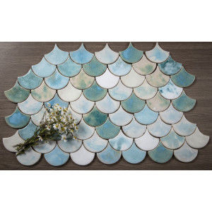 Fish scale - set of tiles "Morning in the fog" from the "Water" series