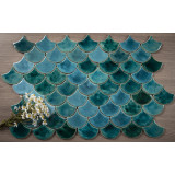 Fish scale - set of tiles "Turquoise Grotto" from the "Water" series