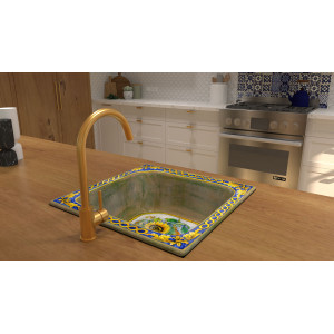 Campo di girasoli - rectangular sink from Italy