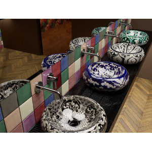 Ciruela - patchwork of single-color tiles - 90 pieces. 1 m2