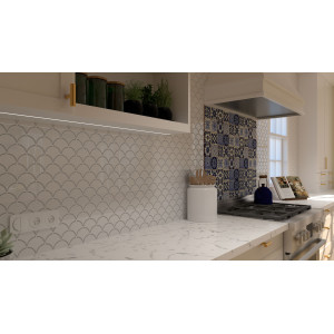 Azul Luz - patchwork of Talavera maxican tiles - 30 pieces