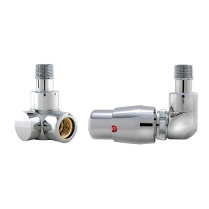 Axial thermostatic valves for radiators