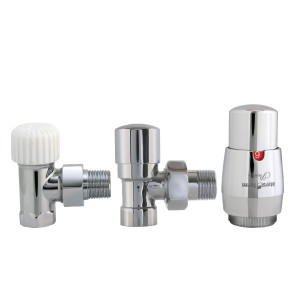Angle thermostatic valves for radiators