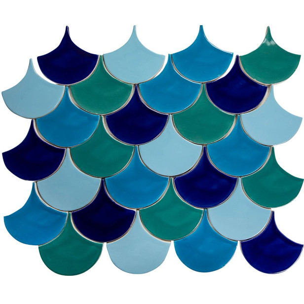 Fish scale - "Lake Bacalar" tile set from the "Water" series