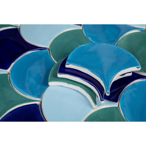 Fish scale - "Lake Bacalar" tile set from the "Water" series