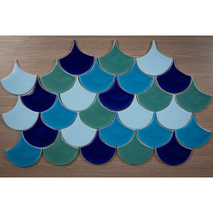 Fish scale - "Lake Bacalar" tile set from the "Water" series