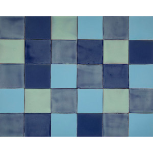 Azuna - patchwork of single-colour tiles - 90 pcs, 1 m2