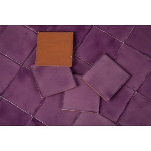 Lila Deslavado - Talavera purple single colour tiles
