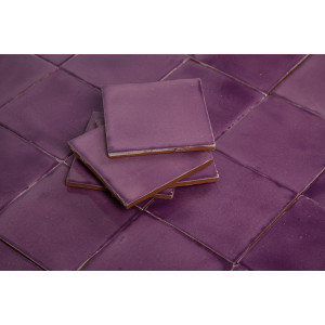 Lila Deslavado - Talavera purple single colour tiles