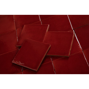 Roja Cereza red - Talavera red single colour tiles