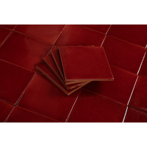 Roja Cereza red - Talavera red single colour tiles