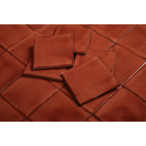 Terracota Deslavado rust - Talavera single colour tiles - 90 pieces