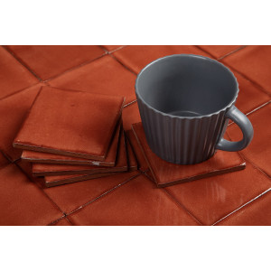Terracota Deslavado rust - Talavera single colour tiles - 90 pieces