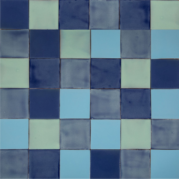Azuna - patchwork of single-colour tiles - 90 pcs, 1 m2