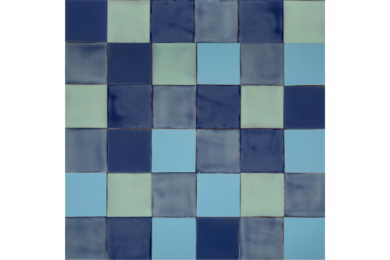 Azuna - patchwork of single-colour tiles - 90 pcs, 1 m2