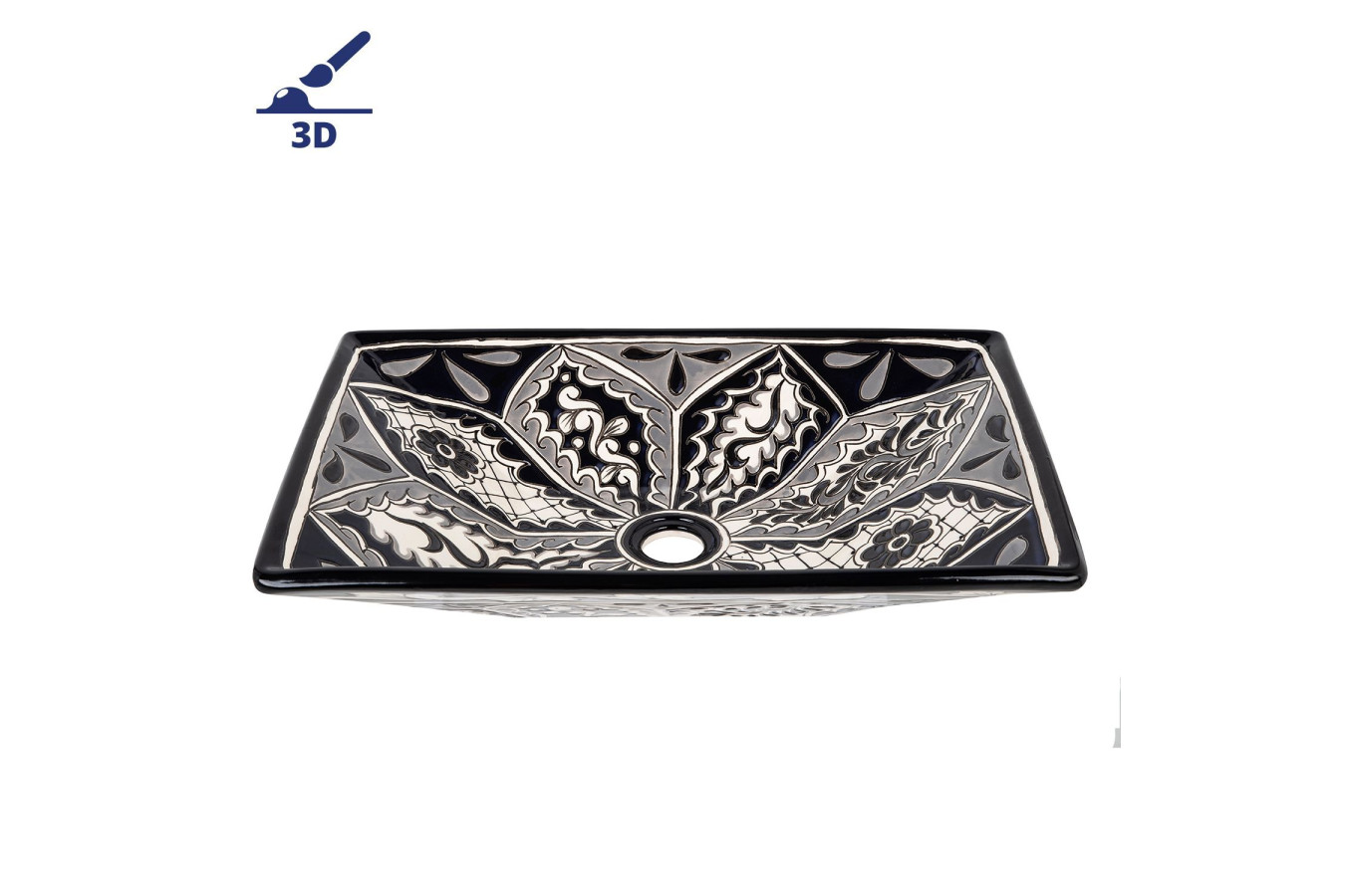 Atalaya - Mexican countertop sink decorated with relief