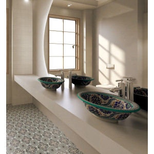 Zanya - Kolorowa umywalka ceramiczna z Maroka