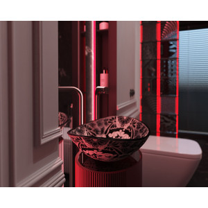 Serena Prima - Ceramic washbasin decorated with relief