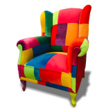 Hand-sewn colour armchairs