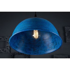 Nuez azul - blue handmade lamp from Mexico - pure copper
