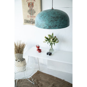 Sandia Verde XXL - patinated lamp from Mexico - pure copper