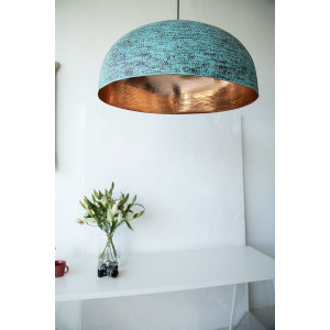 Sandia Verde XXL - patinated lamp from Mexico - pure copper