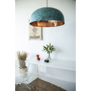 Sandia Verde XXL - patinated lamp from Mexico - pure copper