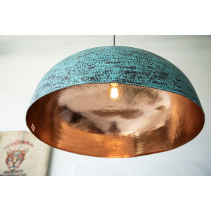 Sandia Verde XXL - patinated lamp from Mexico - pure copper