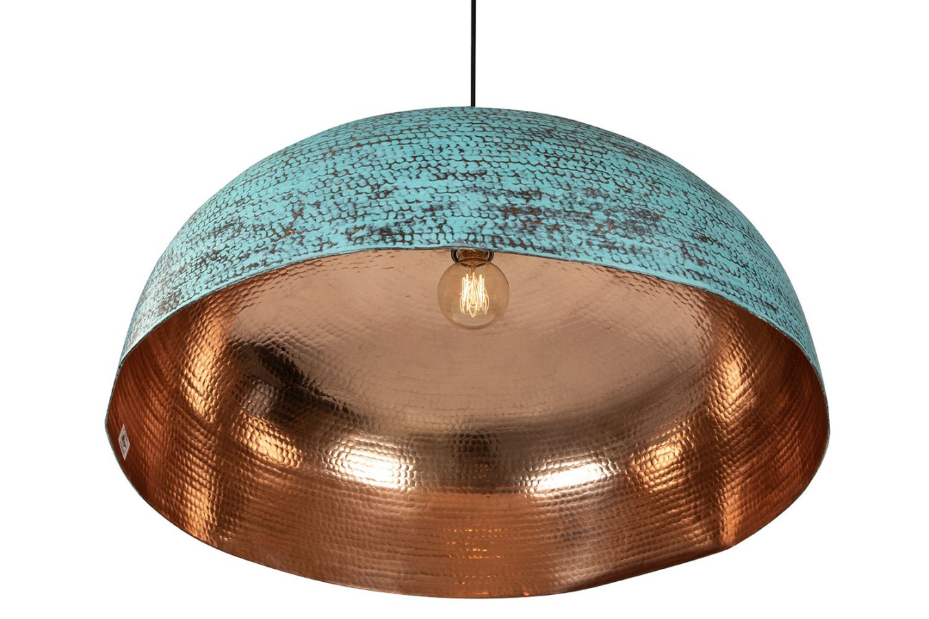 Sandia Verde XXL - patinated lamp from Mexico - pure copper