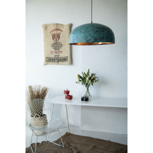 Sandia Verde XXL - patinated lamp from Mexico - pure copper