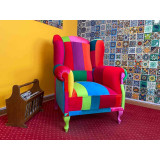 Hand-sewn colour armchairs