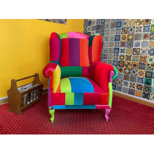 Hand-sewn colour armchairs