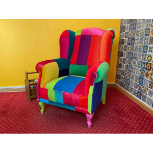 Hand-sewn colour armchairs