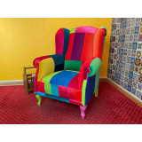 Hand-sewn colour armchairs
