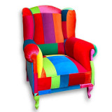 Hand-sewn colour armchairs
