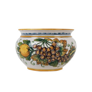 Italian ceramic flowerpot - Vaso di limoni e uva S