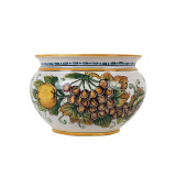 Italian ceramic flowerpot - Vaso di limoni e uva S