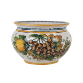 Italian ceramic flowerpot - Vaso di limoni e uva S