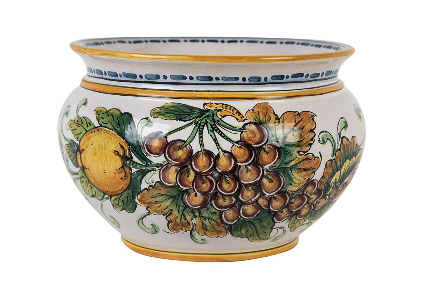 Italian ceramic flowerpot - Vaso di limoni e uva S