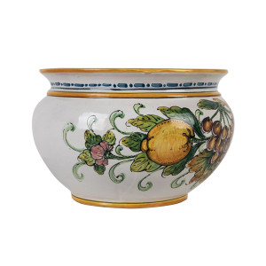 Italian ceramic flowerpot - Vaso di limoni e uva S