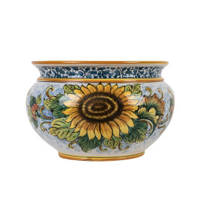 Sicilian ceramic flowerpot - Vaso di girasoli S