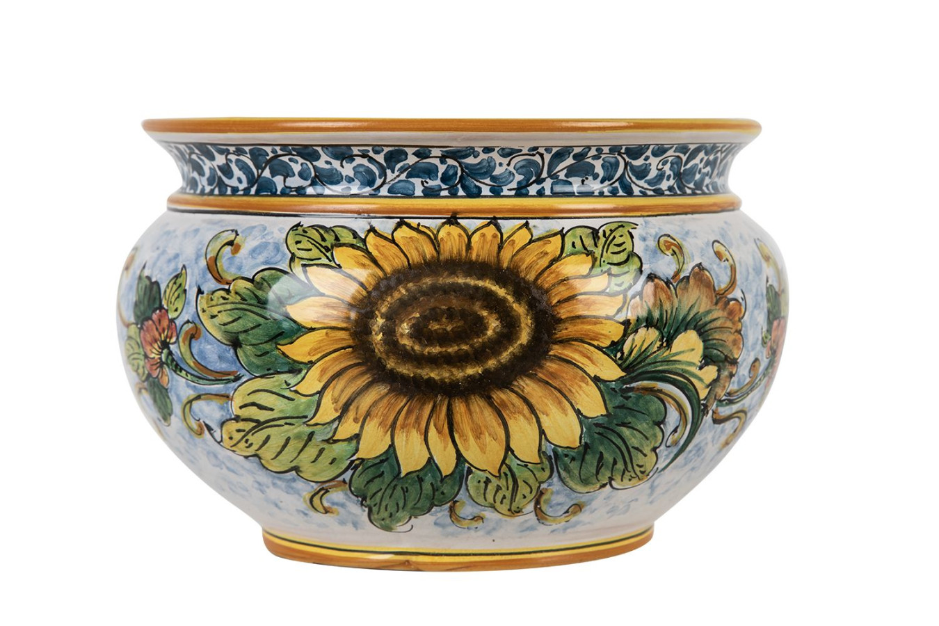 Sicilian ceramic flowerpot - Vaso di girasoli S