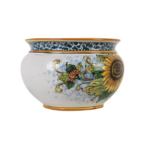 Sicilian ceramic flowerpot - Vaso di girasoli S