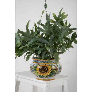 Sicilian ceramic flowerpot - Vaso di girasoli S