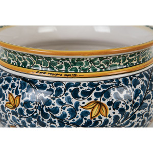 Hand-painted Italian flower pot - Vaso fiori di limoni S
