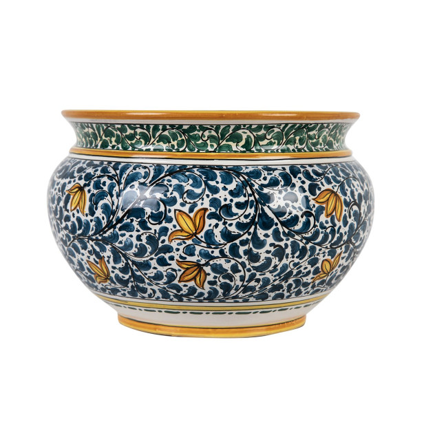 Hand-painted Italian flower pot - Vaso fiori di limoni S
