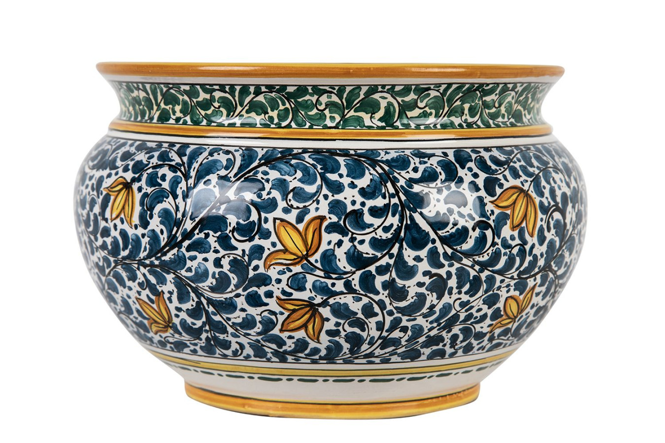 Hand-painted Italian flower pot - Vaso fiori di limoni S
