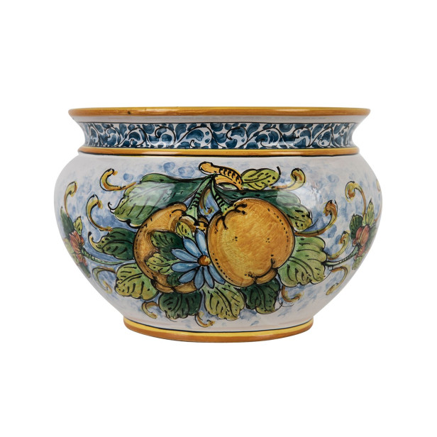 Handmade Sicilian flowerpot - Vaso di limoni S